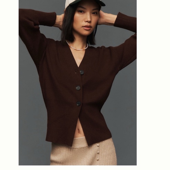 NWT Anthropologie Pilcro Slim Ribbed V-Neck Cardigan Sweater 2X - Picture 7 of 15